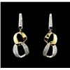 Image 1 : 0.57 ctw Diamond Earrings - 14KT White and Yellow