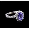 Image 1 : 1.90 ctw Tanzanite and Diamond Ring - 14KT White Gold