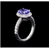 Image 4 : 1.90 ctw Tanzanite and Diamond Ring - 14KT White Gold