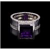 Image 2 : Crayola 3.5 ctw Amethyst and White Sapphire Ring - .925 Silver