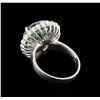 Image 3 : 5.65 ctw Aquamarine and Diamond Ring - 14KT White Gold