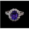 Image 2 : 3.27 ctw Tanzanite and Diamond Ring - 14KT White Gold