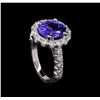 Image 4 : 3.27 ctw Tanzanite and Diamond Ring - 14KT White Gold