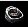 Image 3 : 1.25 ctw Emerald and Diamond Ring - 14KT White Gold