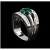 Image 4 : 1.25 ctw Emerald and Diamond Ring - 14KT White Gold