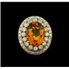 Image 2 : 14KT White Gold 15.39 ctw Citrine and Diamond Ring