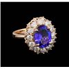 Image 1 : 3.34 ctw Tanzanite and Diamond Ring - 14KT Rose Gold