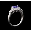 Image 4 : 1.20 ctw Tanzanite and Diamond Ring - 14KT White Gold