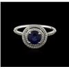 Image 2 : 14KT White Gold 0.97 ctw Sapphire and Diamond Ring