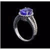 Image 4 : 4.31 ctw Tanzanite and Diamond Ring - 14KT White Gold