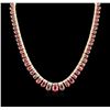 Image 1 : 14KT Yellow Gold 48.12 ctw Ruby and Diamond Necklace