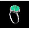 Image 4 : 6.97 ctw Emerald and Diamond Ring - 14KT White Gold