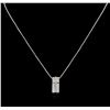 Image 1 : 14KT White Gold 0.25 ctw Diamond Pendant With Chain
