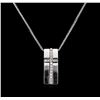 Image 2 : 14KT White Gold 0.25 ctw Diamond Pendant With Chain