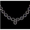 Image 2 : 47.00 ctw Blue Sapphire and Diamond Necklace - 14KT White Gold