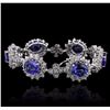 Image 2 : 14KT White Gold 20.94 ctw Tanzanite and Diamond Bracelet