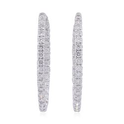 14KT White Gold 5.89 ctw Diamond Earrings