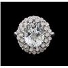Image 2 : 4.55 ctw Aquamarine and Diamond Ring - 14KT White Gold