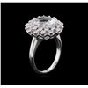 Image 4 : 4.55 ctw Aquamarine and Diamond Ring - 14KT White Gold