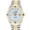 Image 1 : Rolex 18K Two-Tone 1.00 ctw Diamond and Sapphire DateJust Men's Watch