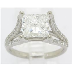 GIA Certified 3.25 ctw Diamond Ring - 14KT White Gold