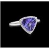 Image 1 : 2.21 ctw Tanzanite and Diamond Ring - 14KT White Gold