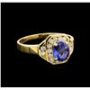 Image 1 : 1.00 ctw Tanzanite and Diamond Ring - 14KT Yellow Gold