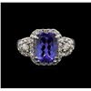 Image 2 : 14KT White Gold 2.98 ctw Tanzanite and Diamond Ring