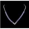 Image 1 : 14KT White Gold 16.08 ctw Tanzanite and Diamond Necklace