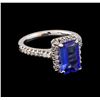 Image 1 : 2.85 ctw Tanzanite and Diamond Ring - 14KT White Gold