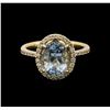 Image 2 : 14KT Yellow Gold 2.62 ctw Aquamarine and Diamond Ring