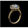 Image 4 : 14KT Yellow Gold 2.62 ctw Aquamarine and Diamond Ring