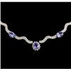 Image 1 : 14KT White Gold 18.33 ctw Tanzanite and Diamond Necklace