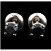 Image 1 : 14KT White Gold 0.50 ctw Black Diamond Earrings