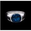 Image 2 : Crayola 5.10 ctw Blue Topaz and White Sapphire Ring - .925 Silver