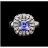 Image 2 : 14KT White Gold 1.52 ctw Tanzanite and Diamond Ring