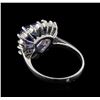 Image 3 : 4.27 ctw Tanzanite and Diamond Ring - 14KT White Gold