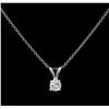 Image 1 : 0.25 ctw Diamond Pendant With Chain - 14KT White Gold