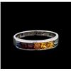 Image 2 : 1.51 ctw Multi Color Sapphire and Diamond Ring - 14KT White Gold