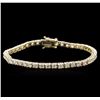 Image 1 : 14KT Yellow Gold 4.60 ctw Diamond Tennis Bracelet
