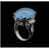 Image 4 : 14KT White Gold 7.60 ctw Aquamarine and Diamond Ring