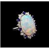 Image 1 : 13.66 ctw Opal, Sapphire and Diamond Ring - 14KT White Gold