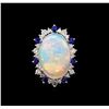 Image 2 : 13.66 ctw Opal, Sapphire and Diamond Ring - 14KT White Gold