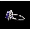Image 3 : 14KT White Gold 6.78 ctw Tanzanite and Diamond Ring
