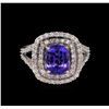Image 2 : 14KT White Gold 2.61 ctw Tanzanite and Diamond Ring