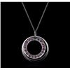 Image 1 : 14KT White Gold 1.00 ctw Pink Sapphire Pendant With Chain