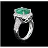Image 3 : 2.50 ctw Emerald and Diamond Ring - 14KT White Gold