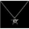Image 1 : 14KT White Gold 0.20 ctw Diamond Star Pendant With Chain