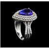 Image 4 : 14KT White Gold 5.16 ctw Tanzanite and Diamond Ring