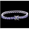 Image 2 : 14.70 ctw Tanzanite Bracelet - 14KT White Gold